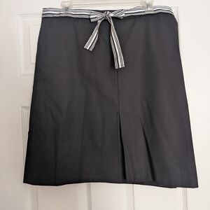 Chic Black A-Line Skirt with Striped Bow by Talbots